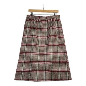 PENDLETON VTG Virgin Wool Tweed Plaid Cottagecore Pencil Skirt Size 12